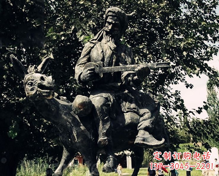 连云港阿凡提和小毛驴公园景观铜雕