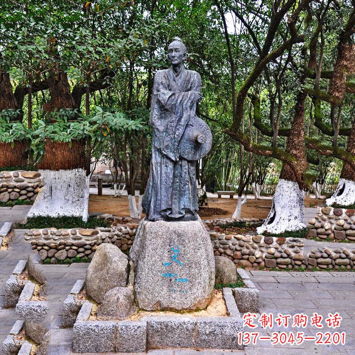 连云港朱耷——中国古代历史名人著名画家铜雕像