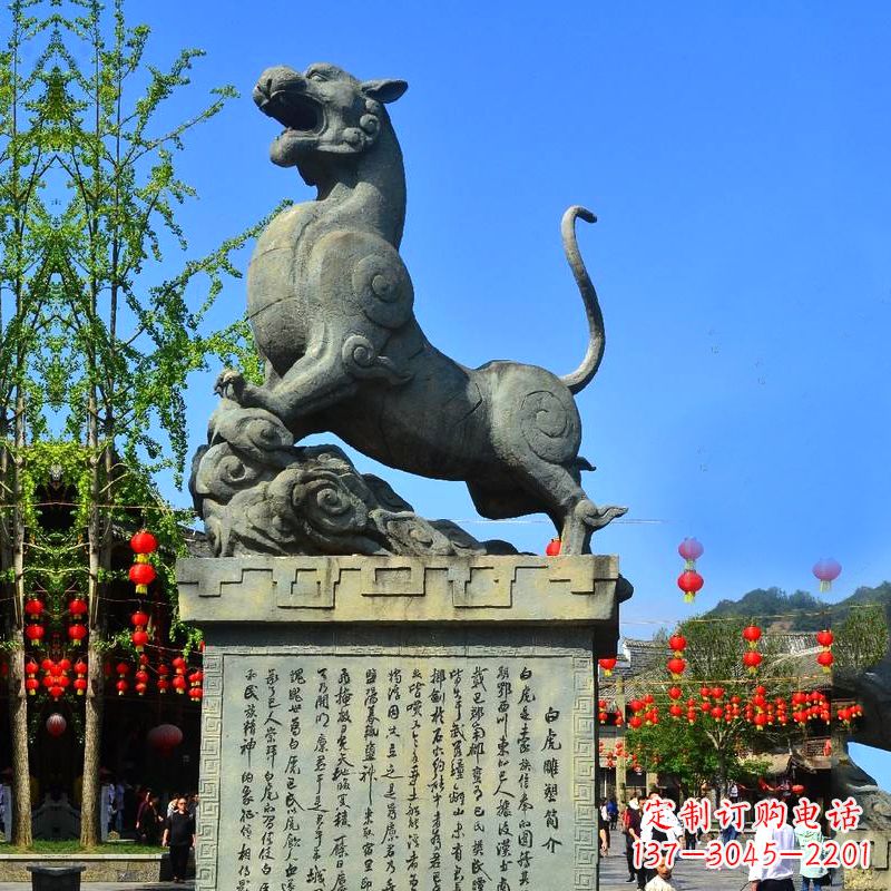 连云港白虎铜雕景观雕塑-景区园林神兽动物标识