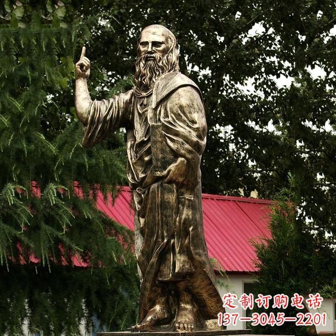 连云港柏拉图玻璃钢仿铜雕像-世界名人古希腊著名哲学家雕塑