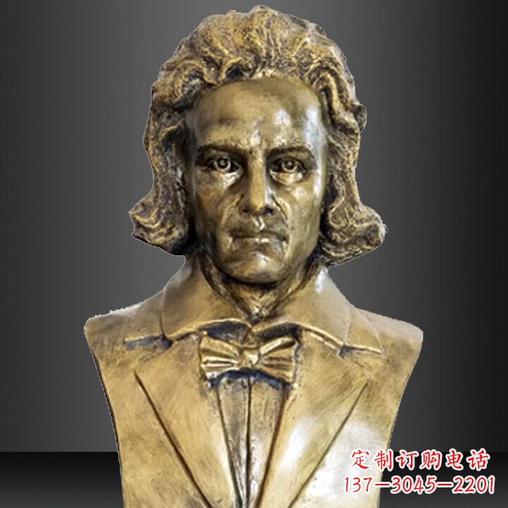 连云港贝多芬雕塑作品-纯铜铸造名人胸像