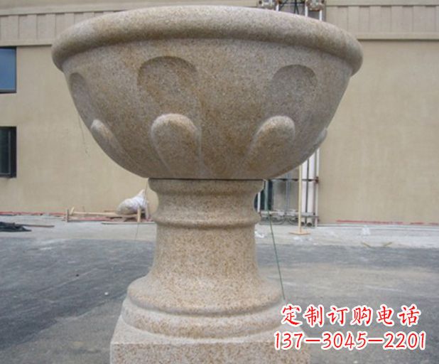 连云港别墅景观大理石花盆石雕 (3)