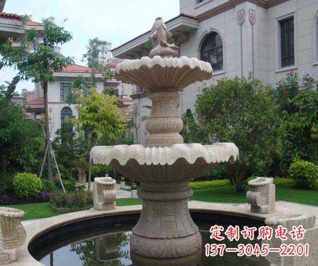 连云港别墅景观石雕多层喷泉雕塑