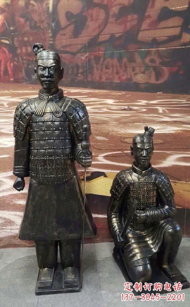 连云港新题目兵马俑玻璃钢仿古铜雕塑