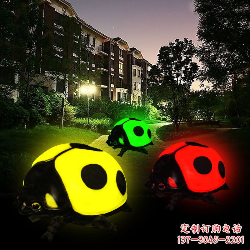 连云港玻璃钢发光七星瓢虫雕塑(款四)
