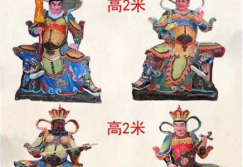 连云港玻璃钢彩绘四大天王雕塑宏伟壮观的艺术珍品