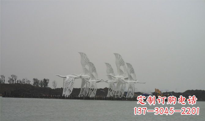 连云港不锈钢白鹭动物雕塑美丽的艺术作品