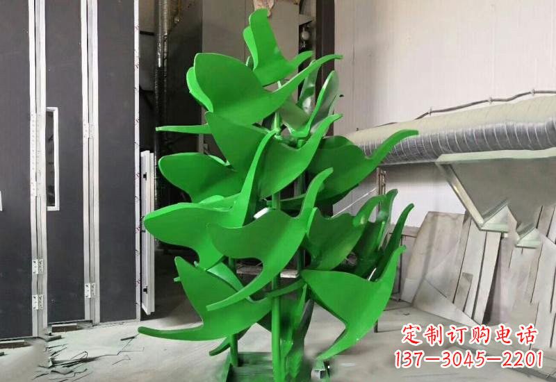 连云港优雅美观的不锈钢彩色大雁雕塑