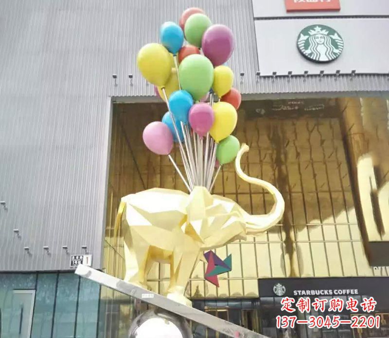 连云港不锈钢踩球的小象雕塑