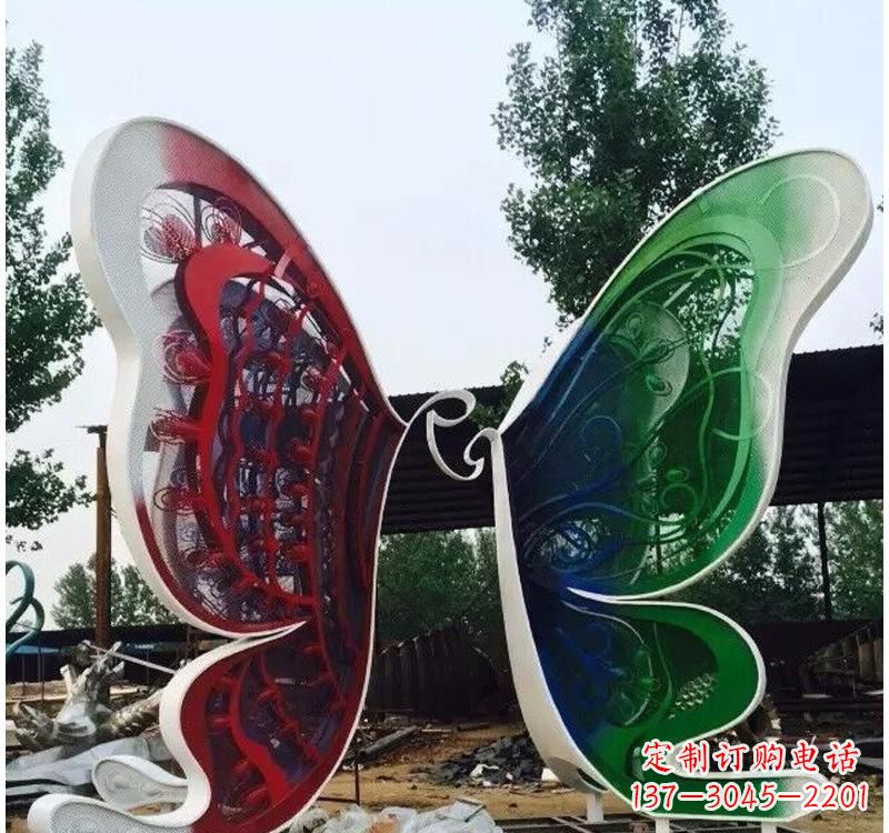 连云港不锈钢城市彩色蝴蝶雕塑——美丽的视觉盛宴