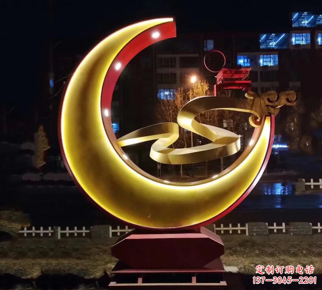 连云港绚丽的不锈钢月亮雕塑