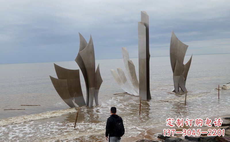 连云港不锈钢船帆海边景观雕塑