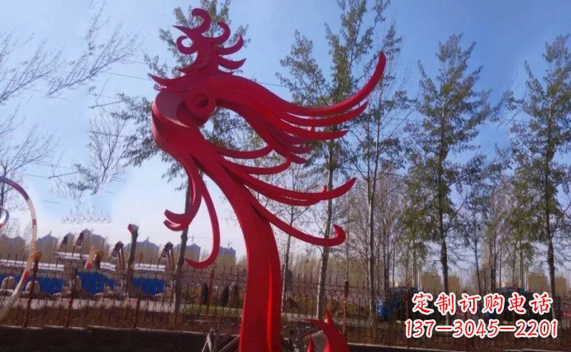 连云港不锈钢凤凰雕塑——象征着美丽与力量