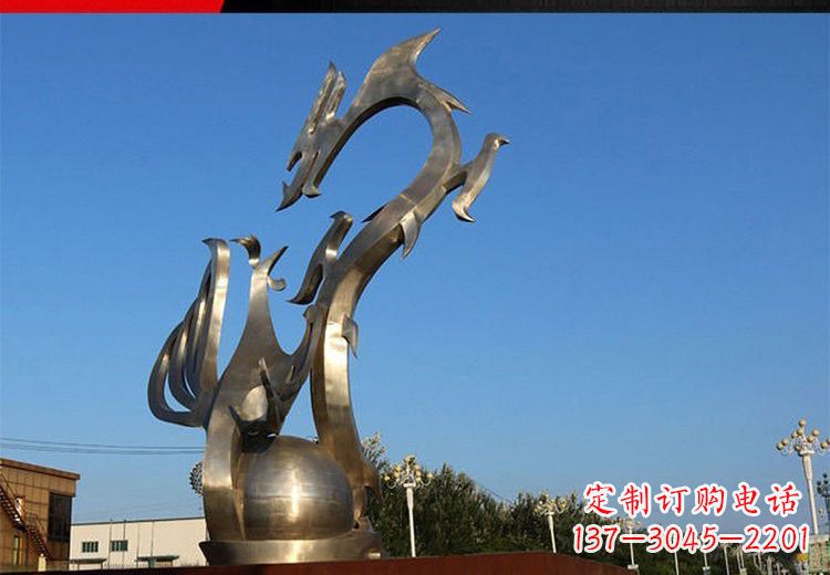 连云港不锈钢龙凤雕塑艺术精美的精品