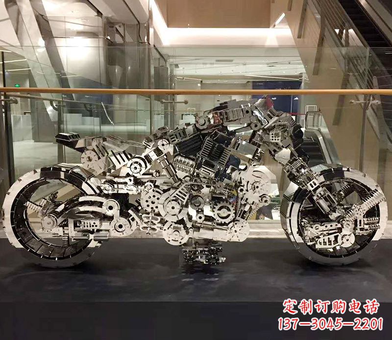 连云港不锈钢摩托车雕塑精美外形、优质材质