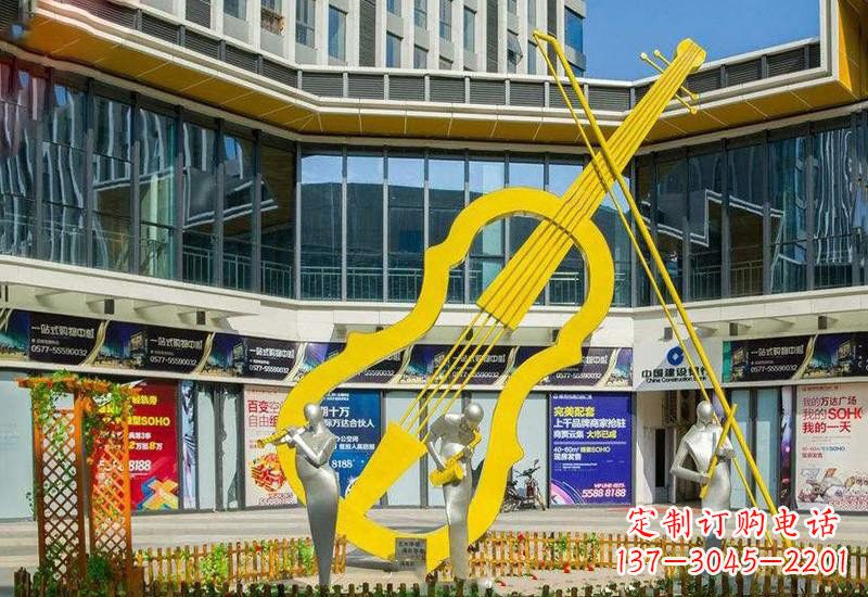 连云港不锈钢大提琴雕塑