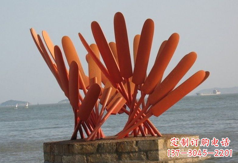 连云港不锈钢船桨雕塑经典的海洋景观