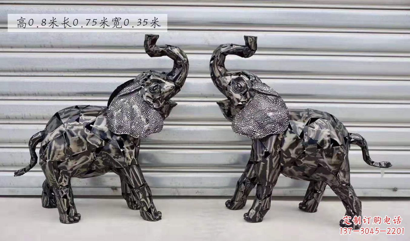 连云港不锈钢大象雕塑精美的摆件装饰