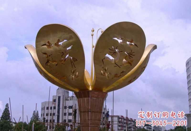 连云港大型不锈钢紫荆花雕塑