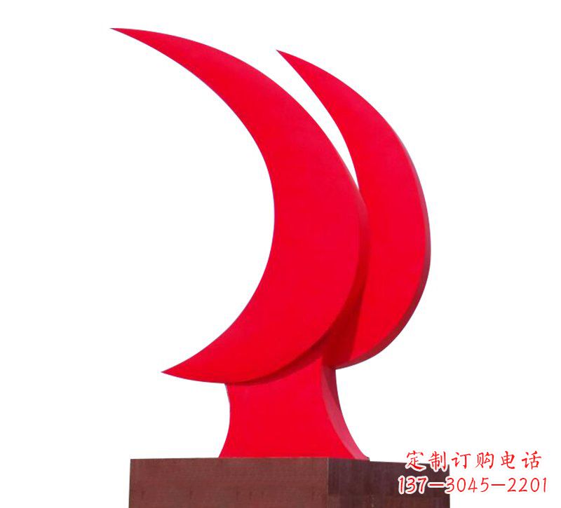 连云港不锈钢党建党旗标志雕塑