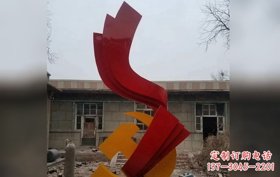 连云港不锈钢党徽雕塑——为共产主义奠基
