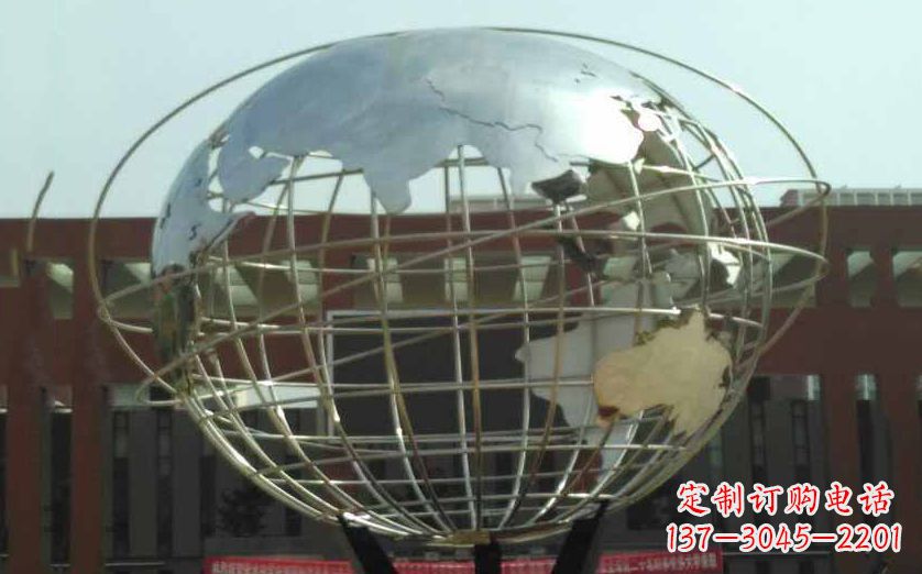 连云港不锈钢地球仪雕塑象征地球的美丽