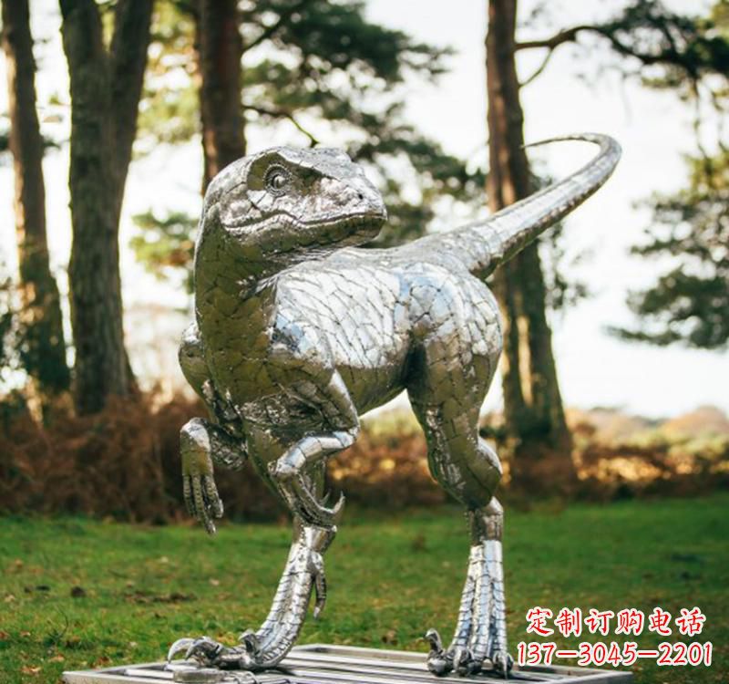 连云港不锈钢恐龙雕塑一种古老灵动的艺术