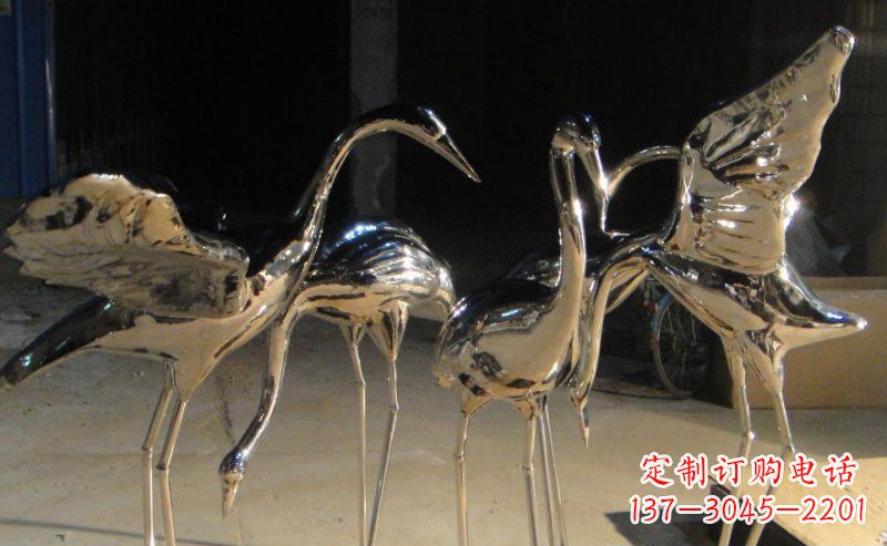 连云港仙鹤雕塑不锈钢锻造的精美艺术