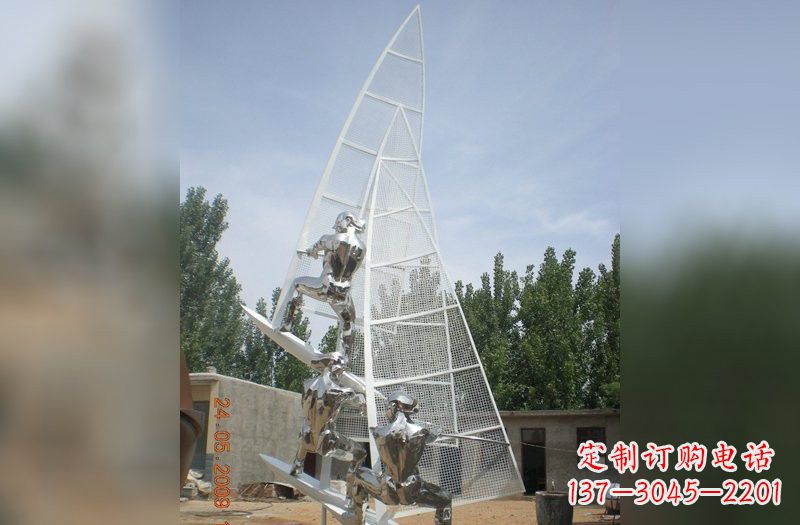 连云港不锈钢帆船雕塑精美的艺术品