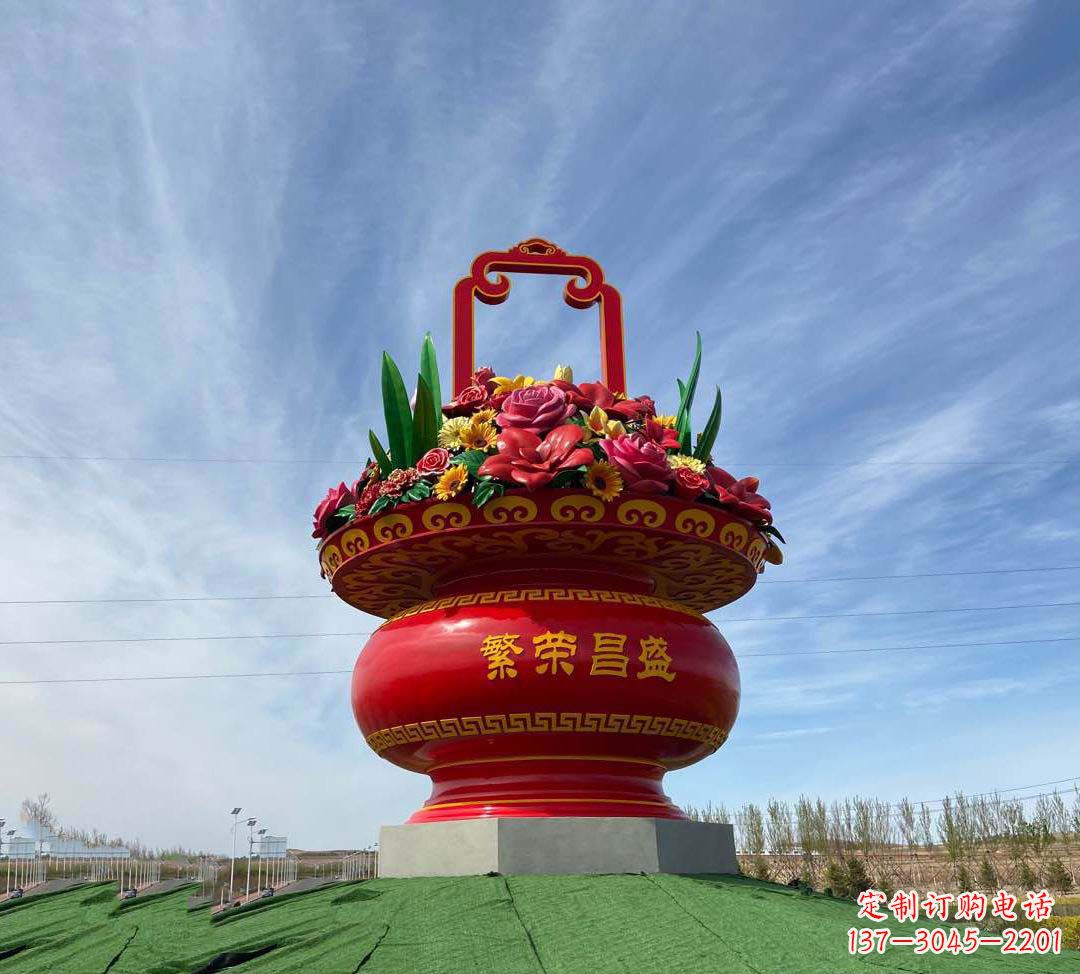 连云港不锈钢花篮雕塑象征繁荣昌盛