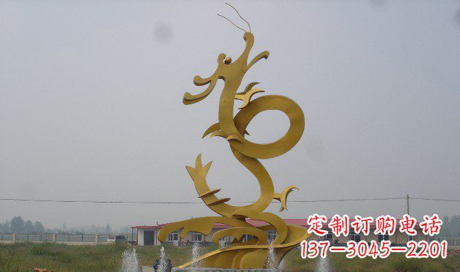 连云港不锈钢飞龙雕塑精美传承中华文化