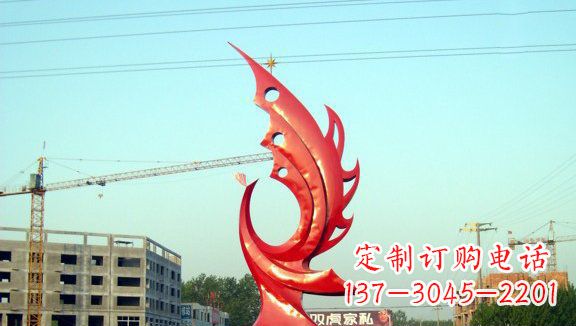 连云港凤凰城市的不锈钢雕塑