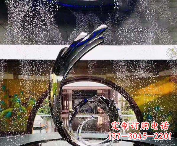 连云港凤凰雕塑优雅的不锈钢艺术