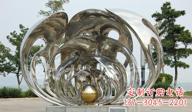 连云港不锈钢贝壳珍珠雕塑艺术的融合