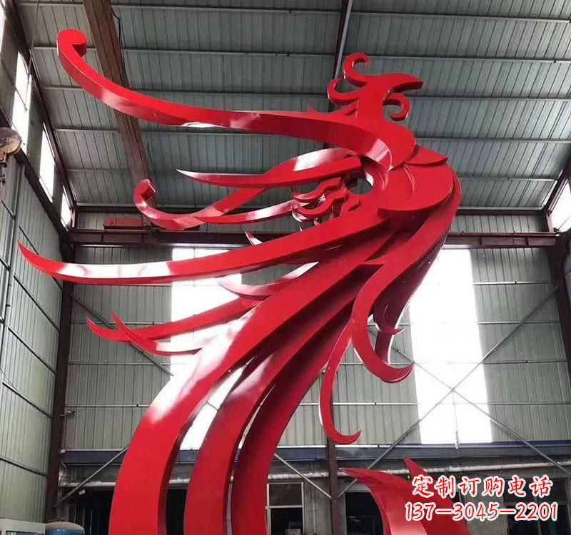 连云港不锈钢公园烤漆凤凰雕塑