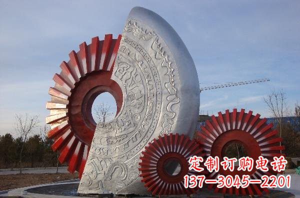 连云港不锈钢齿轮雕塑精致而精美
