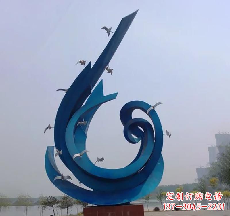 连云港不锈钢广场大型鸽子雕塑