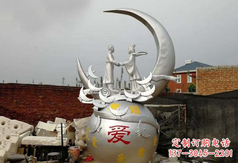 连云港不锈钢广场牛郎织女雕塑