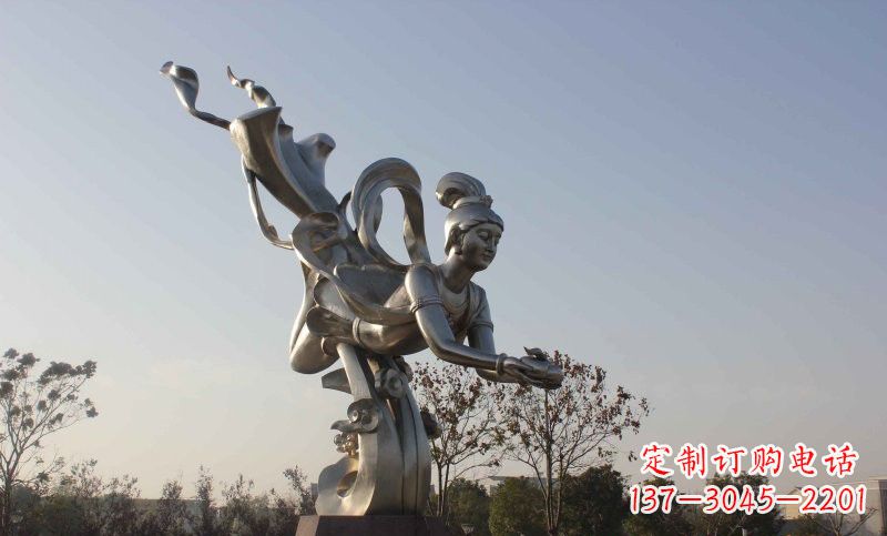 连云港不锈钢蟠桃仙女雕塑美丽的传说