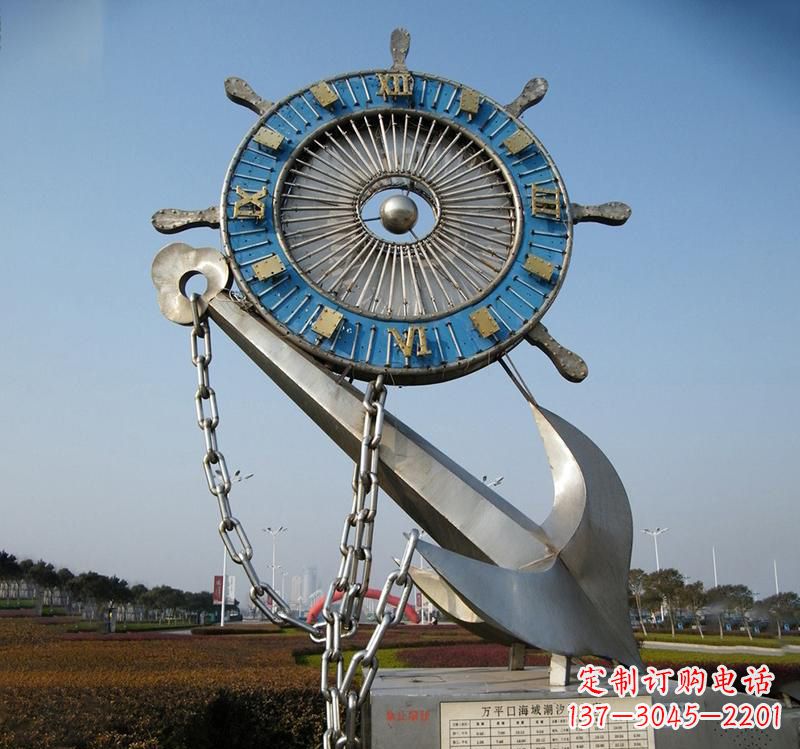连云港不锈钢海洋船舵雕塑海洋之美的象征
