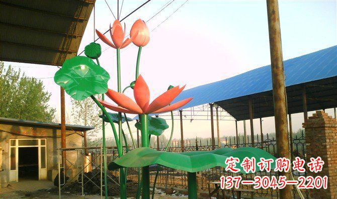 连云港不锈钢荷叶雕塑精美而优雅