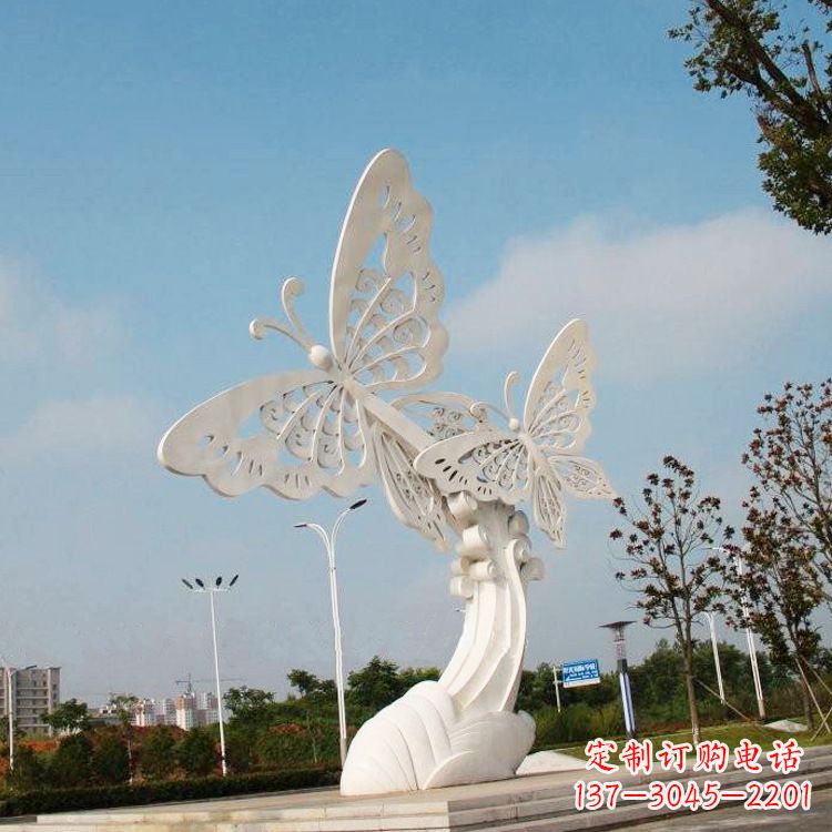 连云港不锈钢蝴蝶雕塑——美丽传递自然之美