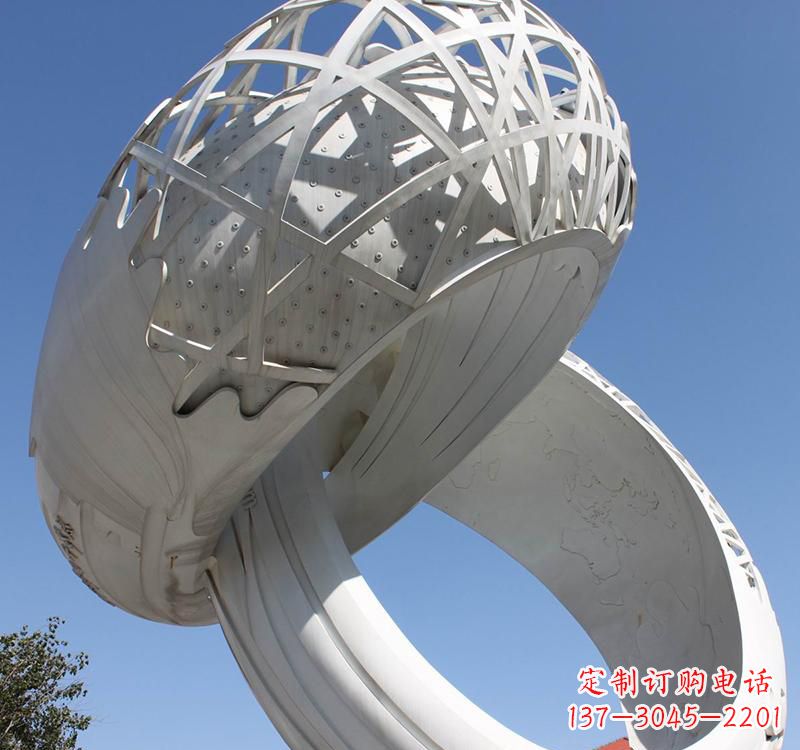 连云港不锈钢户外婚庆戒指雕塑婚礼永恒的记忆