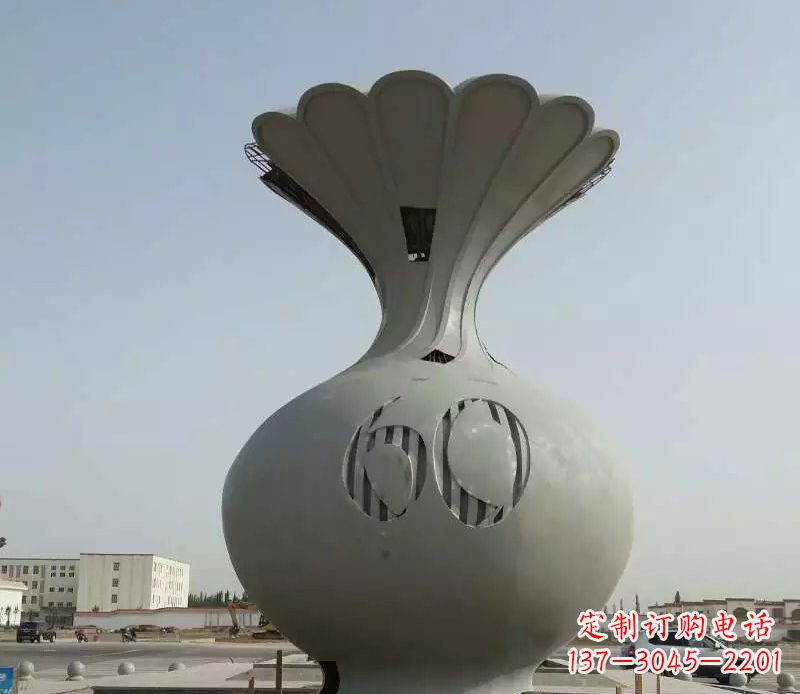连云港精美不锈钢花篮雕塑