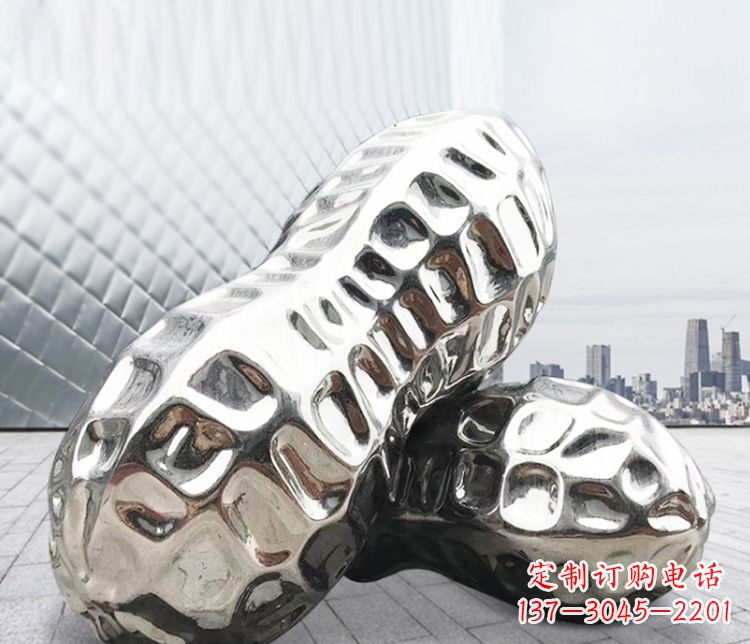 连云港精美不锈钢花生雕塑