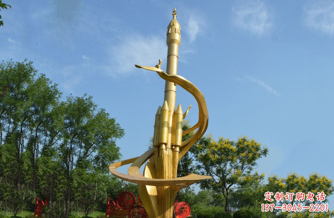 连云港火箭飞向蓝天不锈钢火箭广场景观雕塑