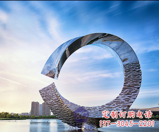 连云港不锈钢景观圆环雕塑1