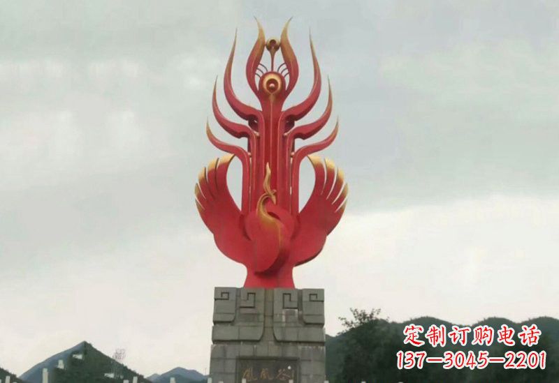 连云港不锈钢景区抽象凤凰雕塑