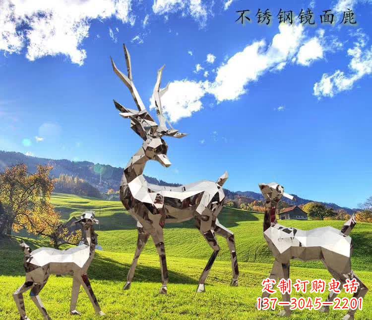 连云港不锈钢鹿精美的动物雕塑