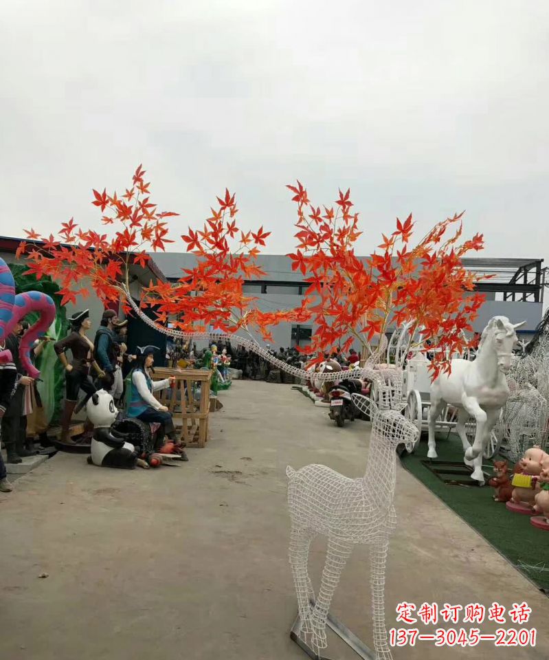 连云港不锈钢麋鹿雕塑精美的艺术品